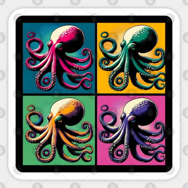 Pop Octopi Sponge Art - Cool Underwater Sticker by PawPopArt